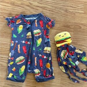 Little Sleepies | grill and chill | shortie | lovey | 6-12m | bamboo